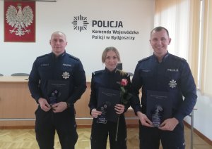 Policjanci z Tucholi wyróżnieni za osiągnięcia sportowe promujące środowisko sportowe garnizonu kuj.-pom.